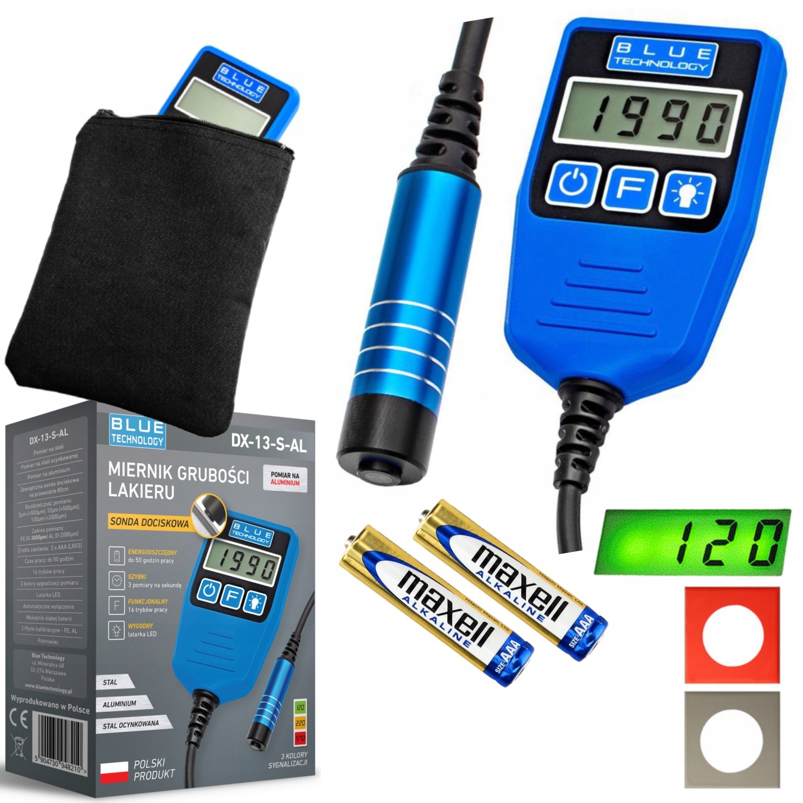 Товщиномір покриття датчик тестер DX-13-S-AL