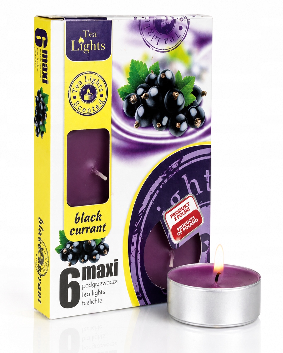 Podgrzewacze zapachowe MAXI 6 szt. tealighty, BLACK CURRANT
