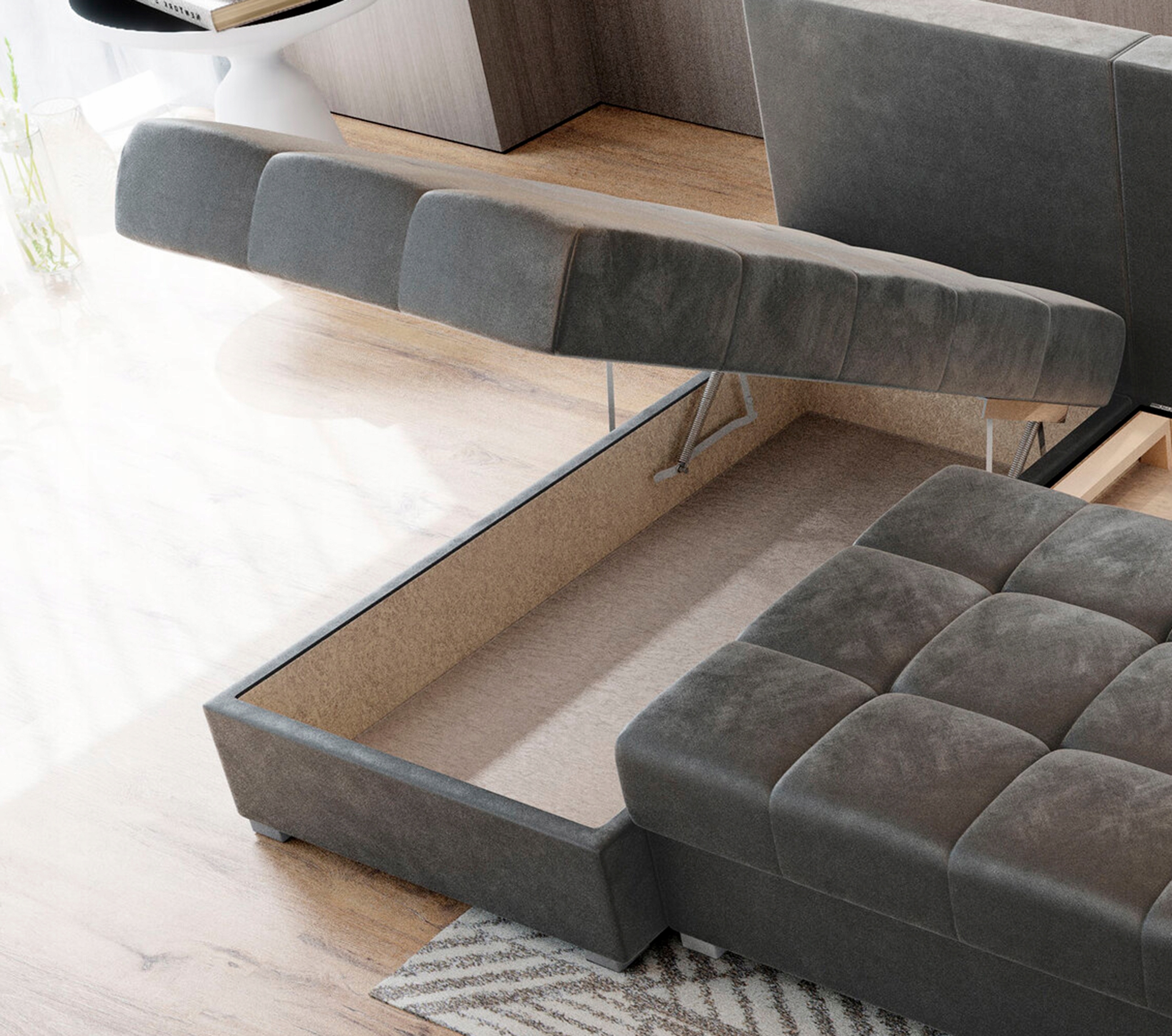 Narożnik RITA ROZKŁADANY funkcja spania rogówka Orientacja uniwersalna