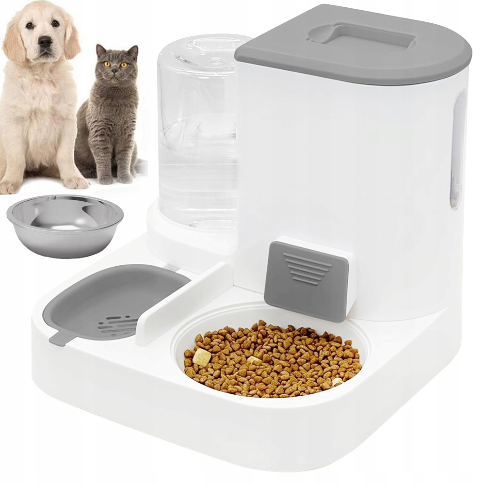 Levně Dávkovač Krmiva Vody 2V1 Pro Psa Kočku Miska Automatická Napáječka