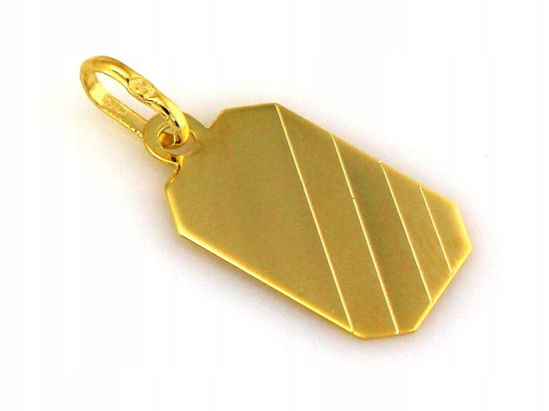 Jednoduchý přívěsek 585 zlatý, ideální pod gravírování, obdélníkový vojenská známka