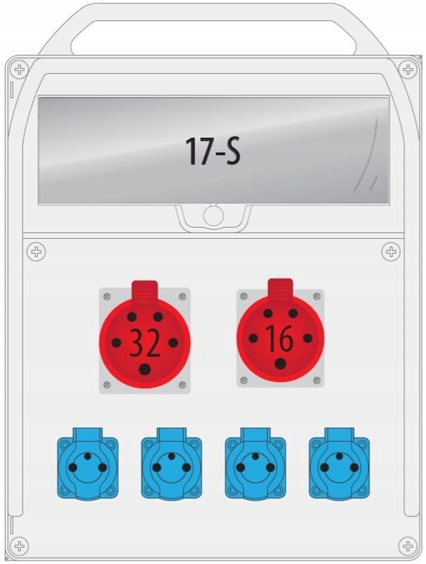 Rozvádzač R-box 460R 1x16A/5P 1x32A/5P 4x230V 17S B.18.460-13
