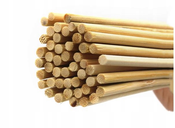 Eco bambusowe patyczki do szaszłyków 25 cm 100 szt 3 mm patyki na grila Marka inna