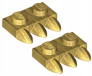 

Lego Płytka 1x2 3 Zęby Złoty (15208/6207764) x2