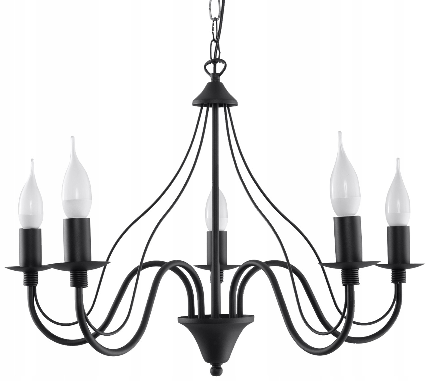 

Żyrandol Minerwa 5 stylowy czarny 5x40W E14 Sollux
