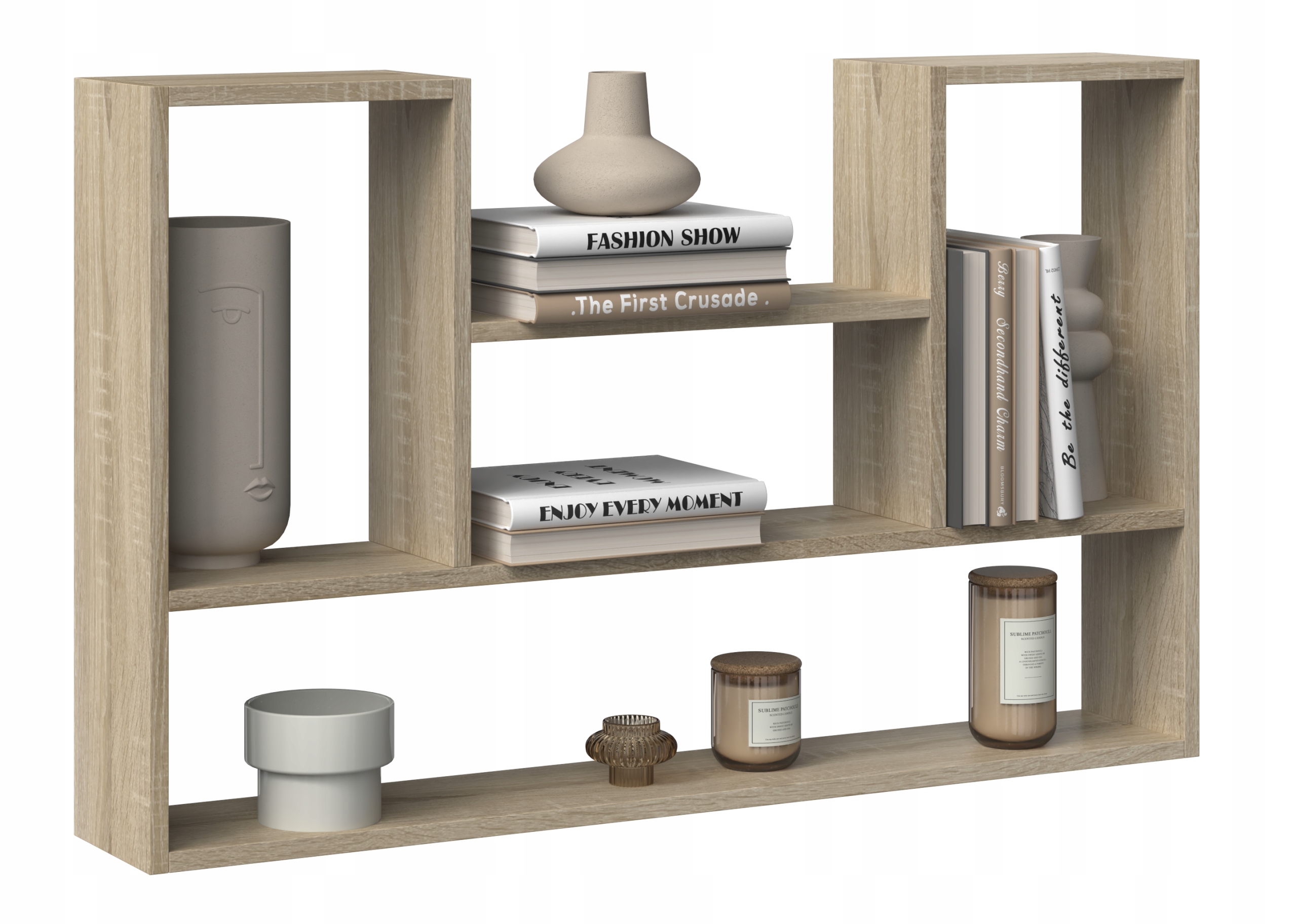 REGAŁ WISZĄCY BILBAO 4P DĄB SONOMA Głębokość mebla 16 cm