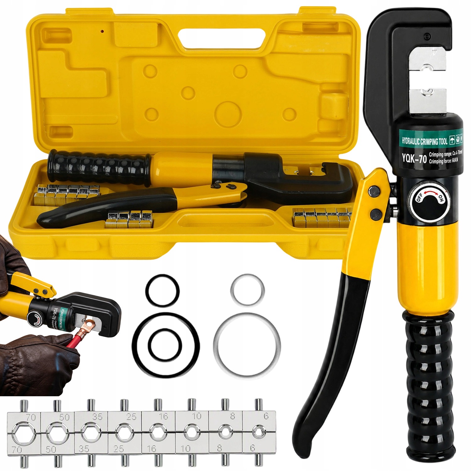 Hydraulická Svorka Pro Kabelové Dutinky, Matrice, Sada 14T, Otáčení O 180°