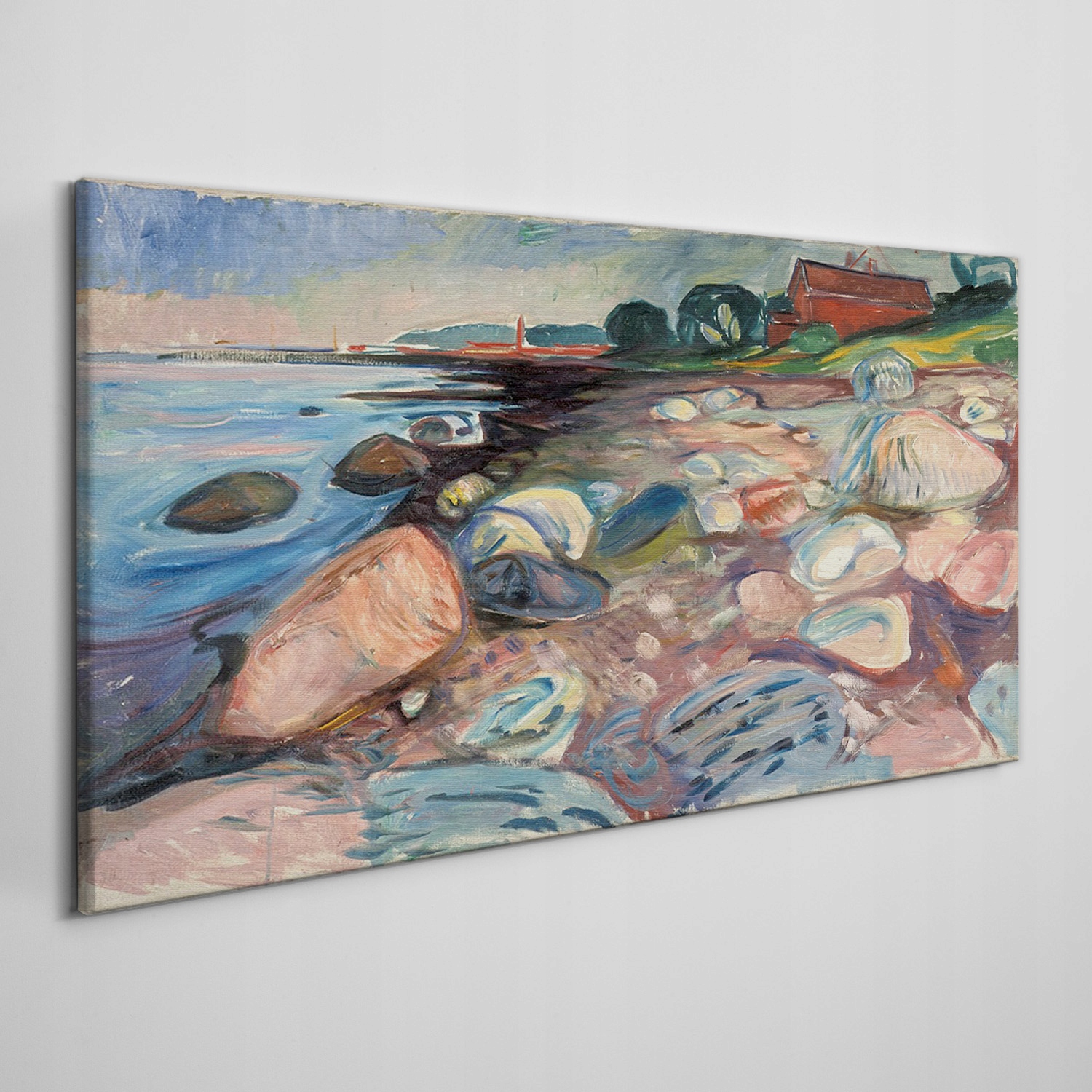 

Obraz na płótnie Shore z red house Munch 120x60 cm