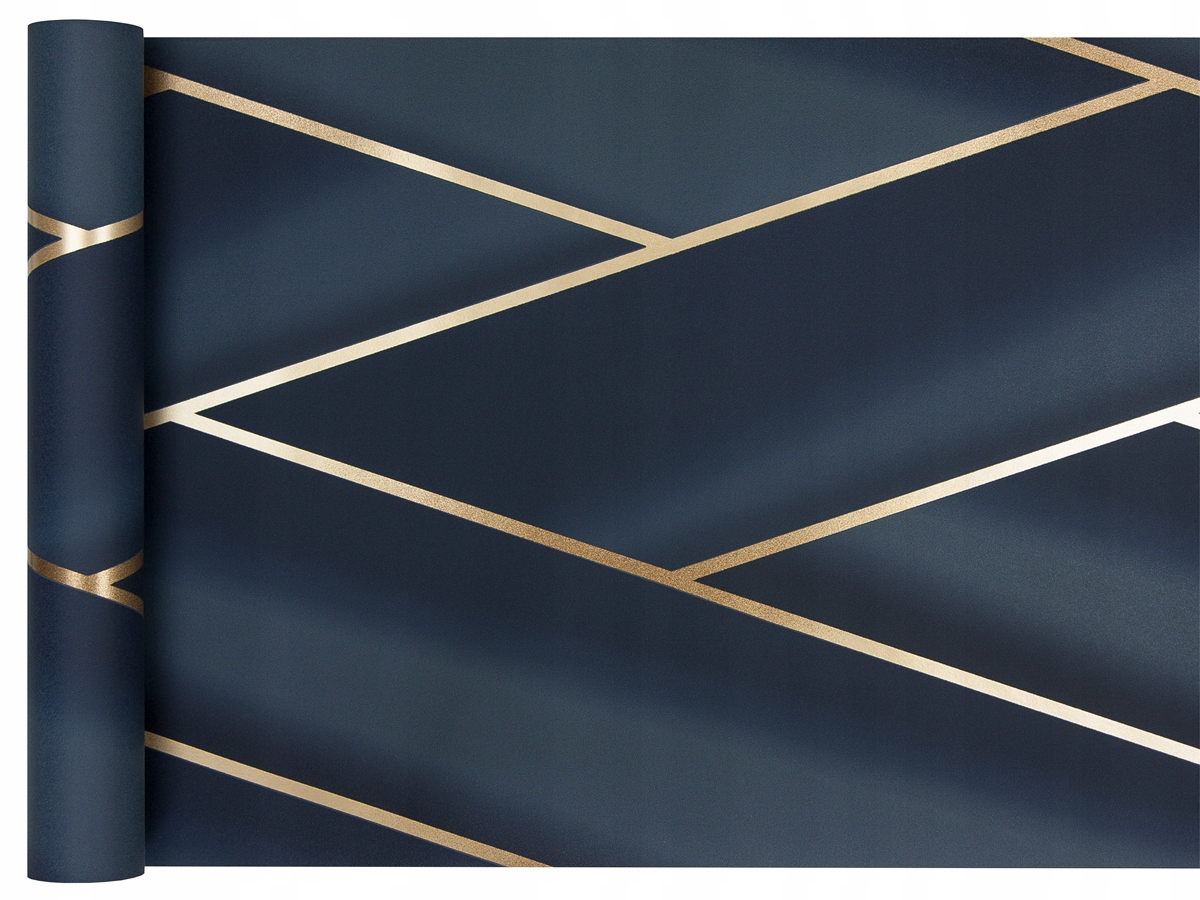 

Tapeta Geometria 3D niebiesko-złota jak Welur
