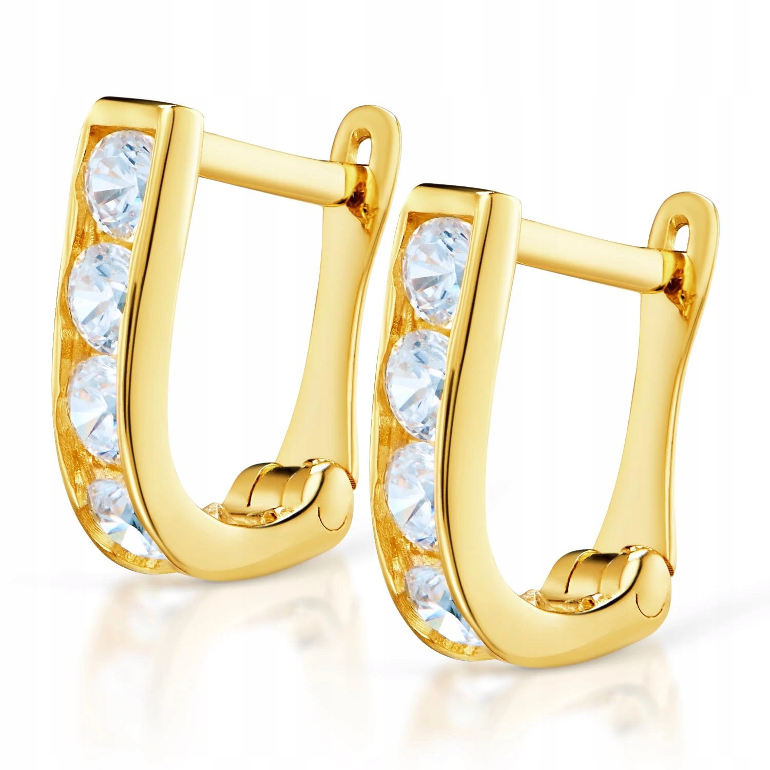 Náušnice K Přijímání 585 Modré Zirkony Anglické Dívčí Zapínání