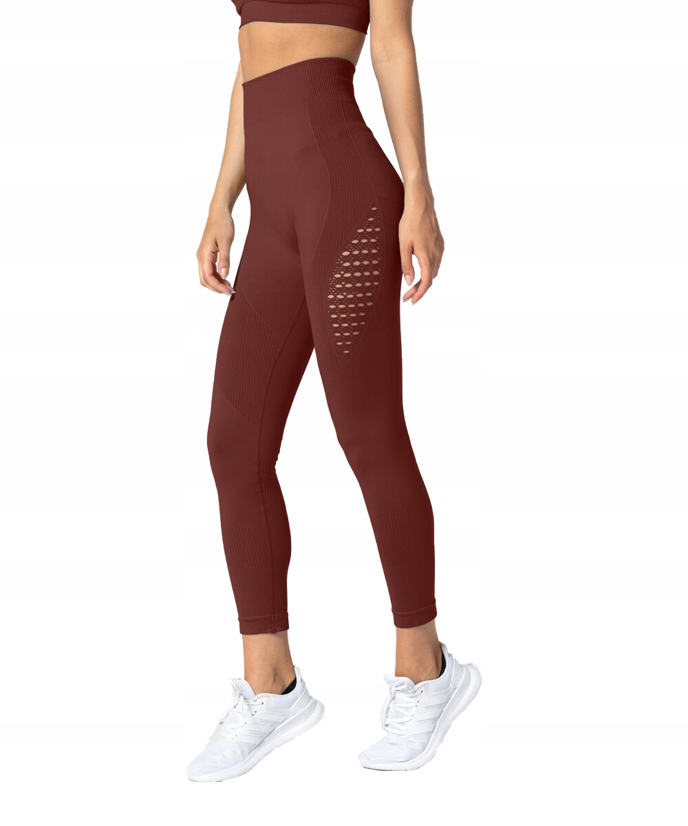 

Legginsy wysoki stan bezszwowe bordowe L Carpatree