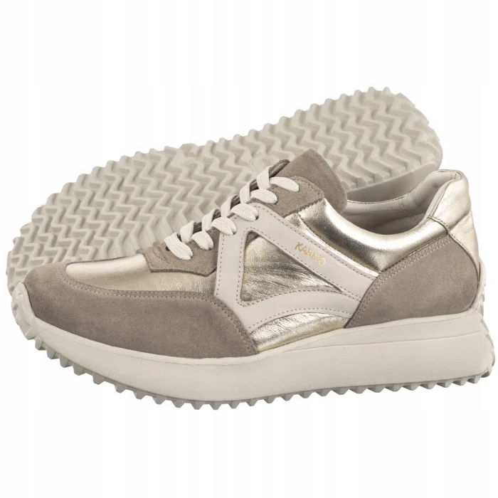 Boty Tenisky Polobotky Kožené Dámské Karino Béžové 5412/123-P