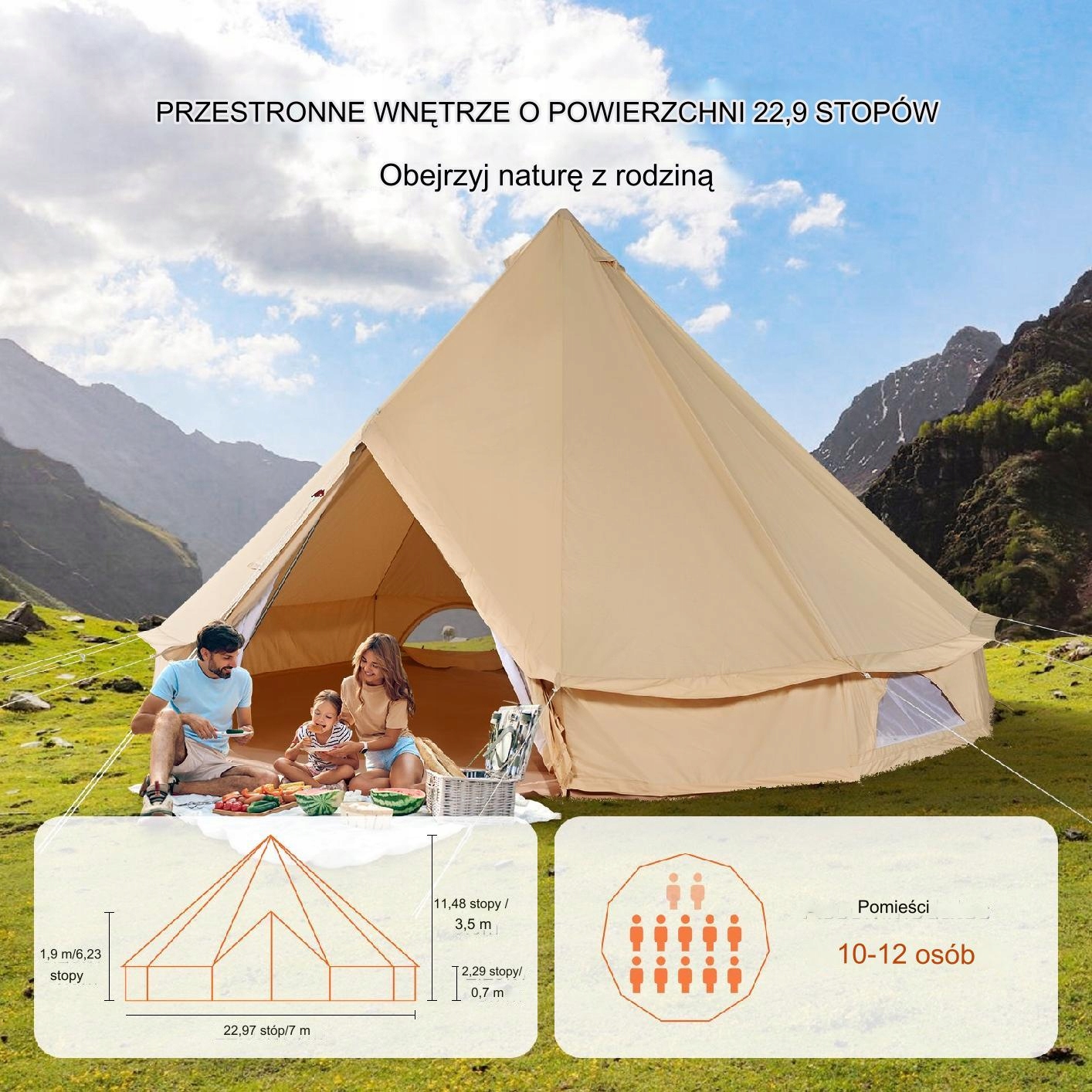 Namiot jurta mongolska namiot kempingowy pawilon 7 m Producent inna