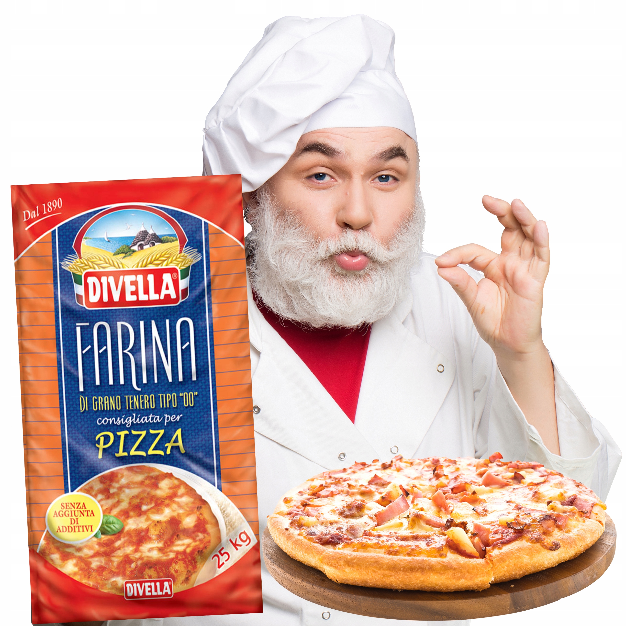 Levně Mouka Na Pizzu Farina 00 25 Kg Divella