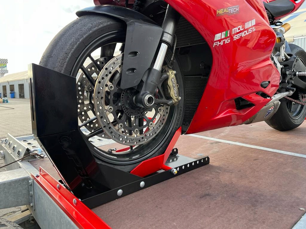 Solidny Stojak Uchwyt Motocyklowy do przedniego koła Mpbs Przyczepa laweta