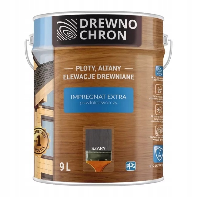 Drewnochron Impregnat Extra Powłokotwórczy Szary 9L