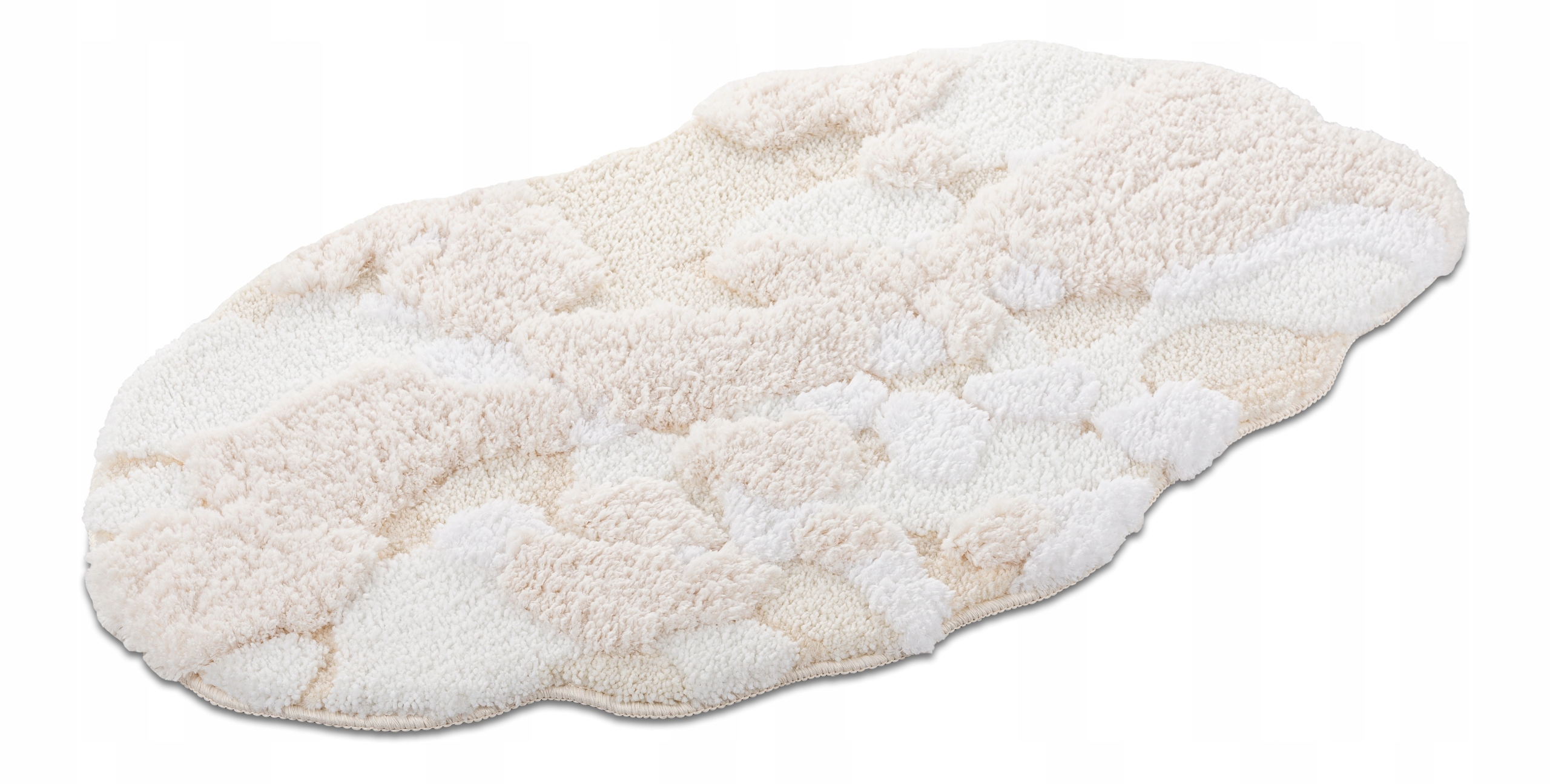 Koupelnový koberec béžový protiskluzový 50x80 cm Premium, nadýchaný na praní