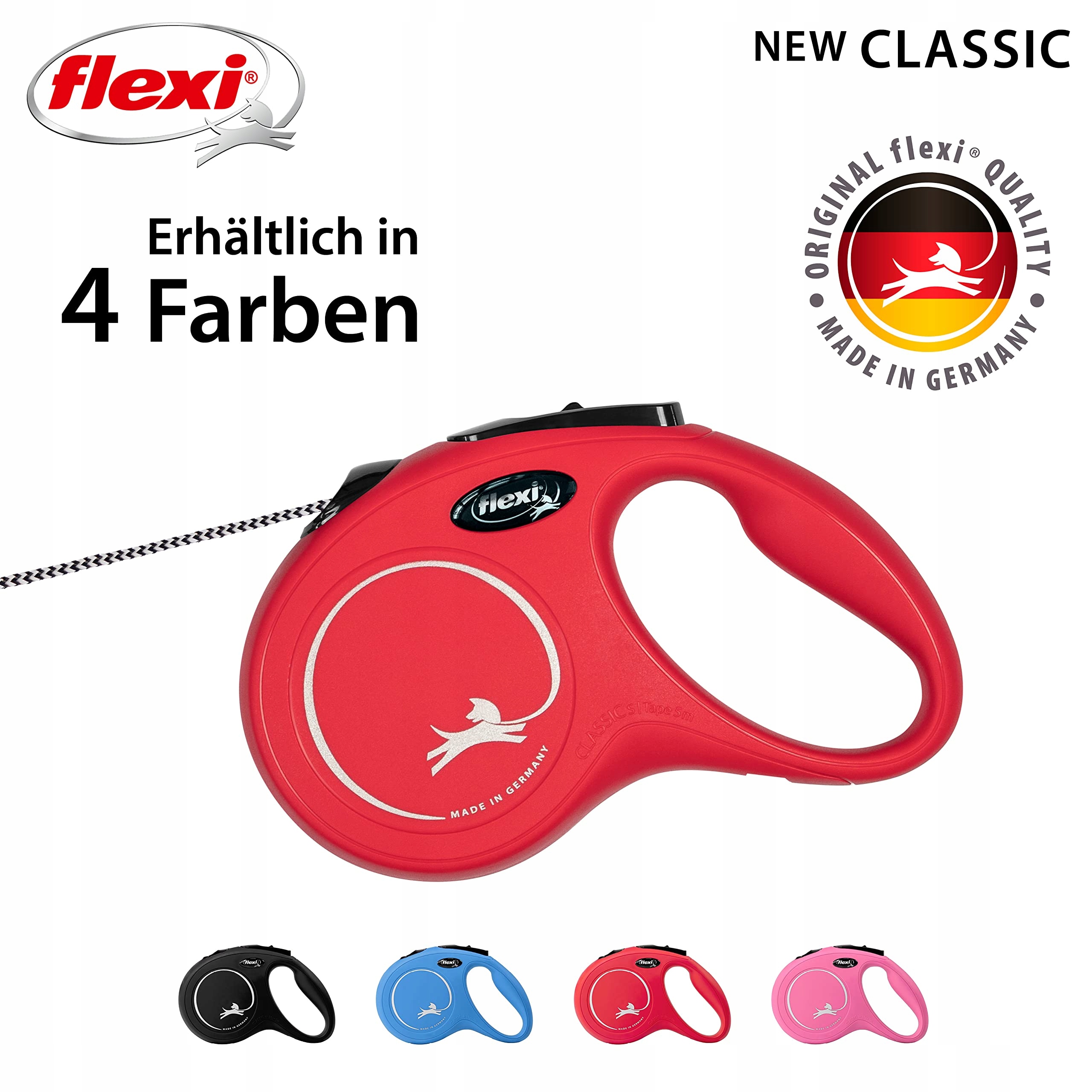 FLEXI New Classic Smycz S 8m Czerwona — miniatura 4