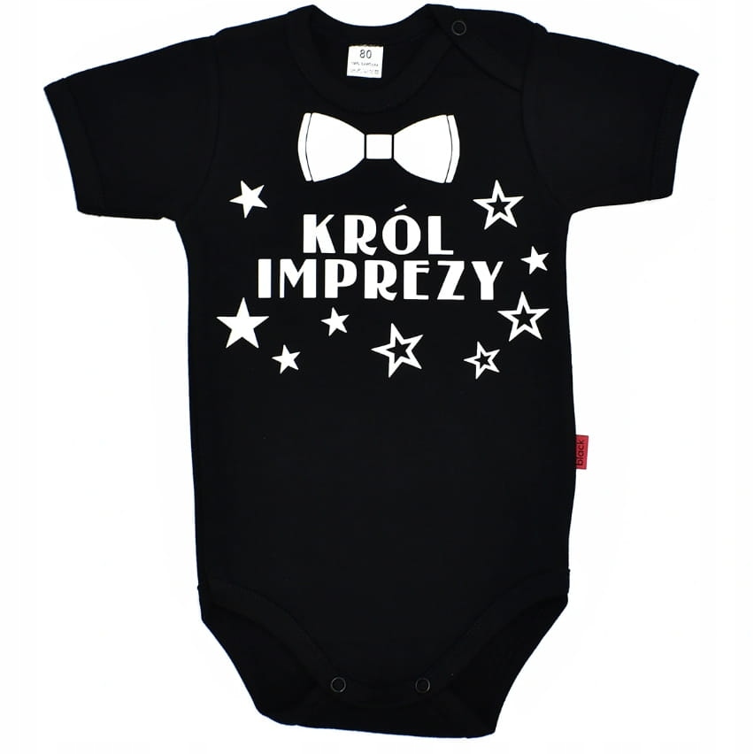 Body KRÓL IMPREZY r.74 z muchą impreza urodziny