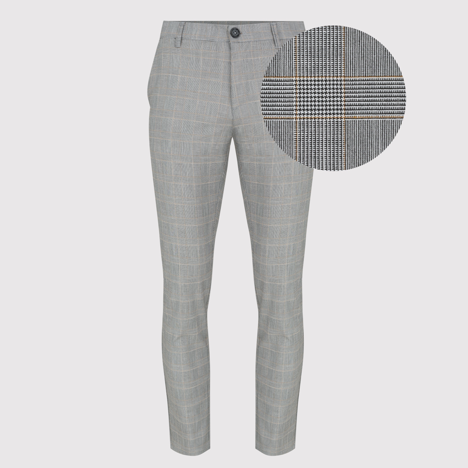 Šedé kostkované chino kalhoty Pako Lorente vel L34 W40