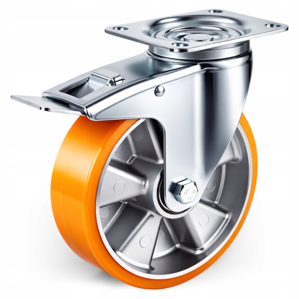 Otočné Kolečko 200 mm S Brzdou 500 kg Průmyslové Kolo Na Pevné Desce