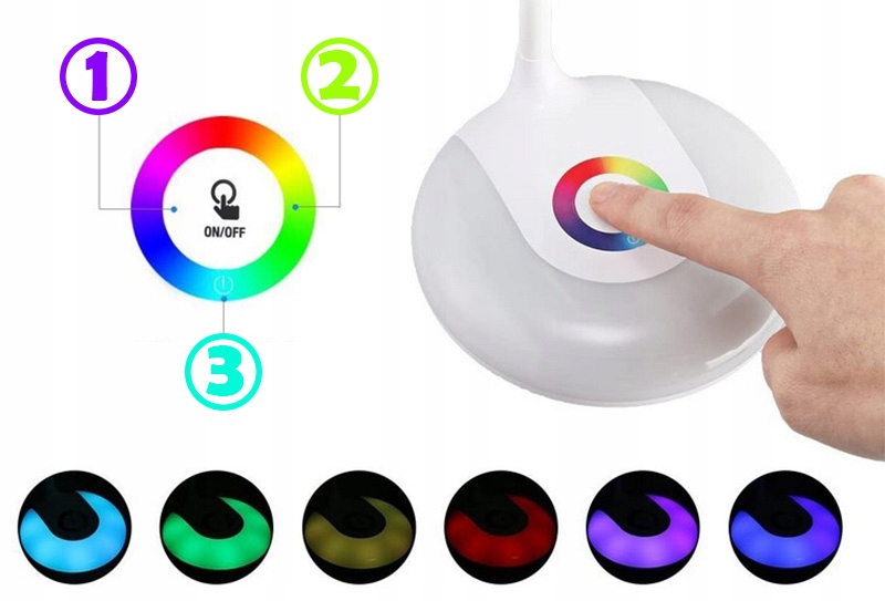 LAMPKA BIURKOWA BIURKO LED NOCNA SZKOLNA DOTYKOWA DLA DZIECKA RGB KOLOROWA Rodzaj gwintu zintegrowane źródło LED