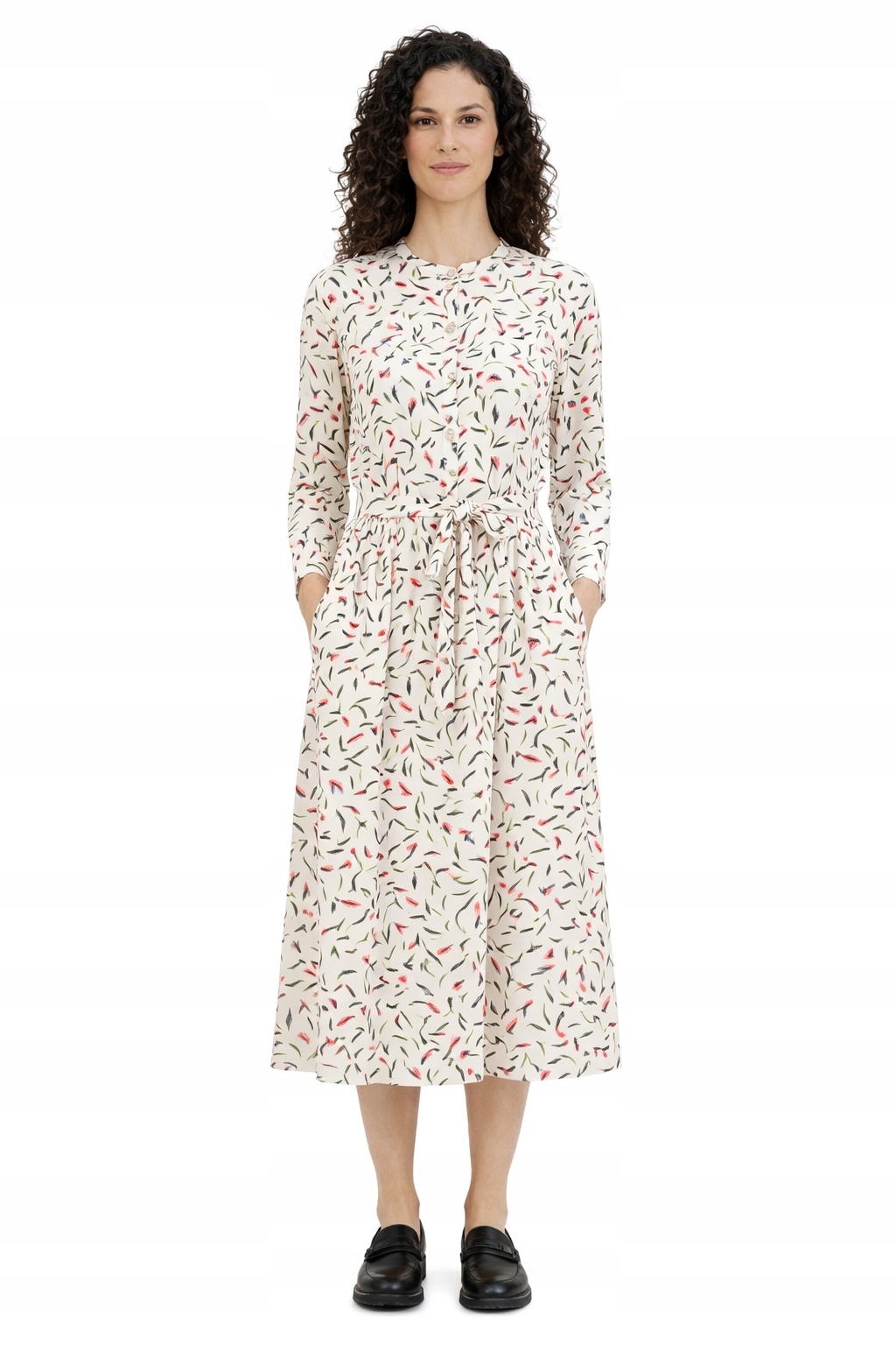 Tommy Hilfiger Šaty S MIDI Vzorem Ecru 40 I4C