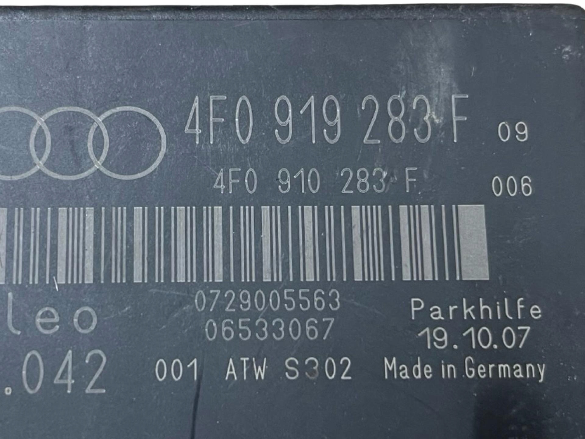 Bedienteil czujnikow Parken Audi A6 C6 2007 4F0919283F