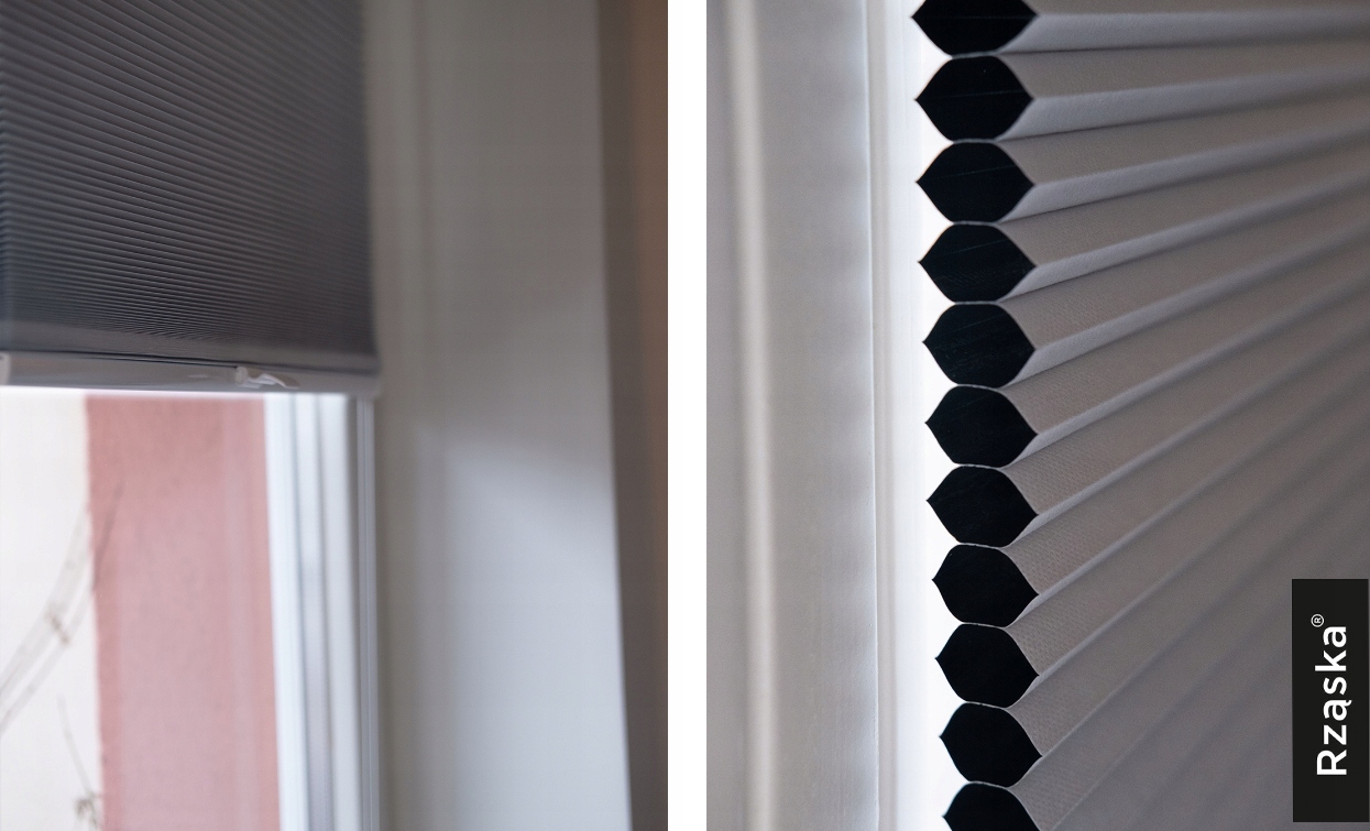 Roleta zaciemniająca RZĄSKA inwazyjna PLASTER MIODU, 100% blackout. Kolor wielokolorowy