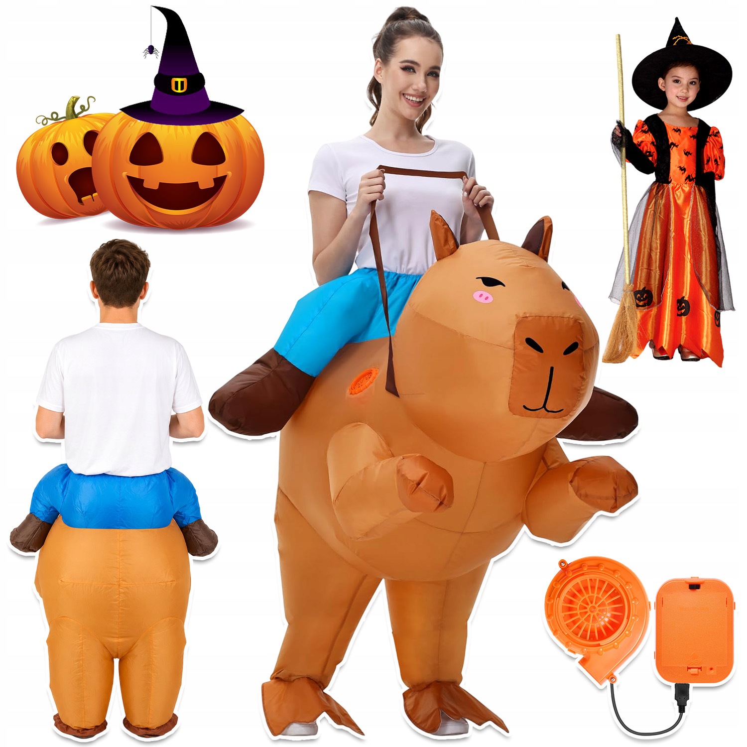 Kostým Nafukovací Kostým Kapybara Jízda Na Unisex 160-190 CM Na Halloween