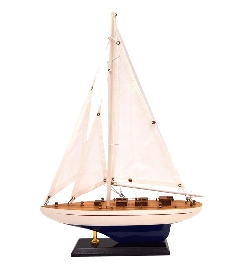 Model Dřevěné Jachty 42 cm Dárek Pro Námořníka Dekorace