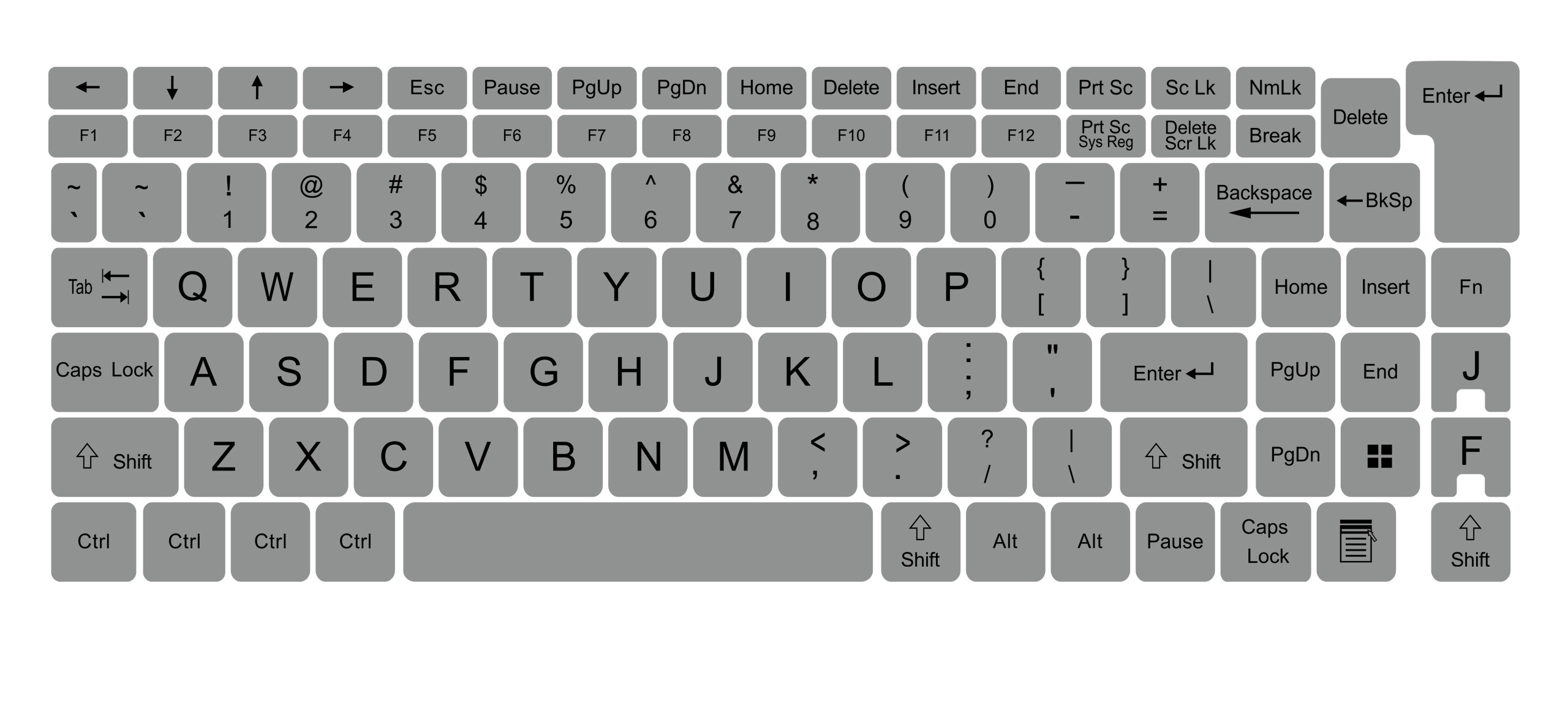 Naklejki na całą klawiaturę Pl laptopa komputera Pc 14x14 mm Szare
