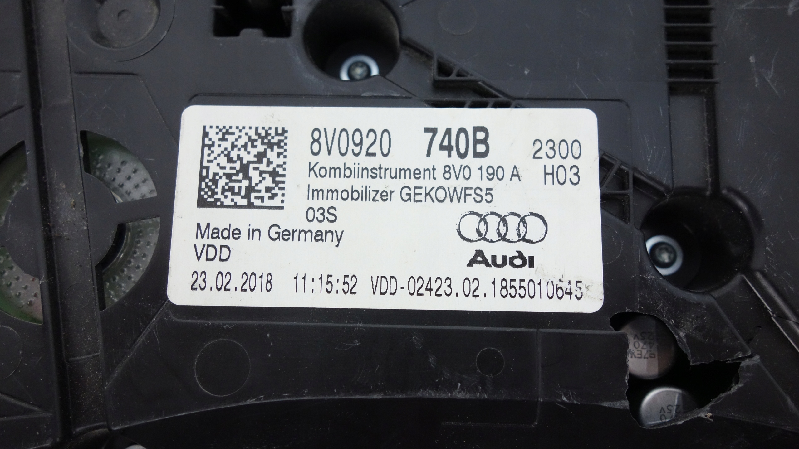 AUDI A3 8V 2012- hodiny budíky 8V0920740B