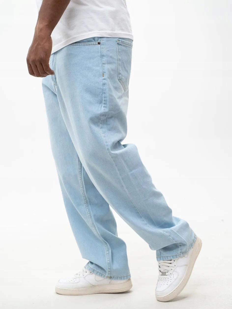 Kalhoty Lucky Dice Jeans Baggy Light Blue White vel. S