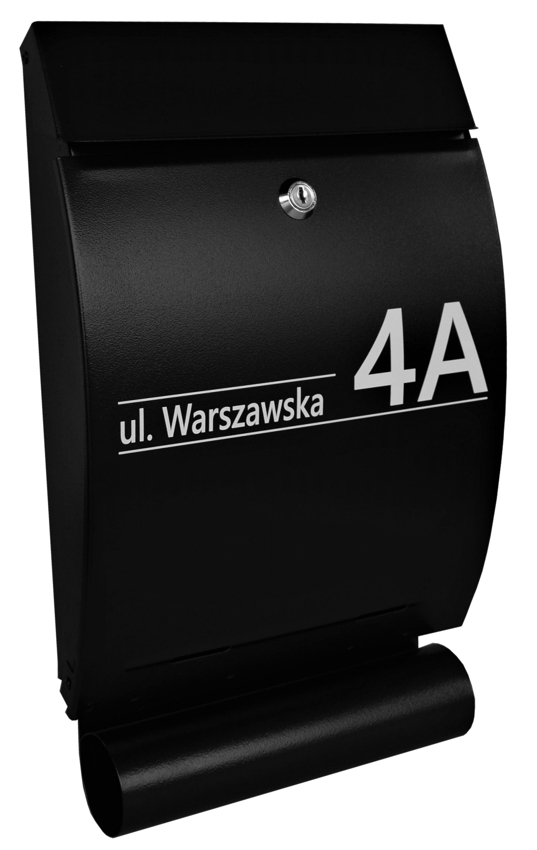 

Skrzynka na listy Wypukła z Gazetnikiem napis Uv