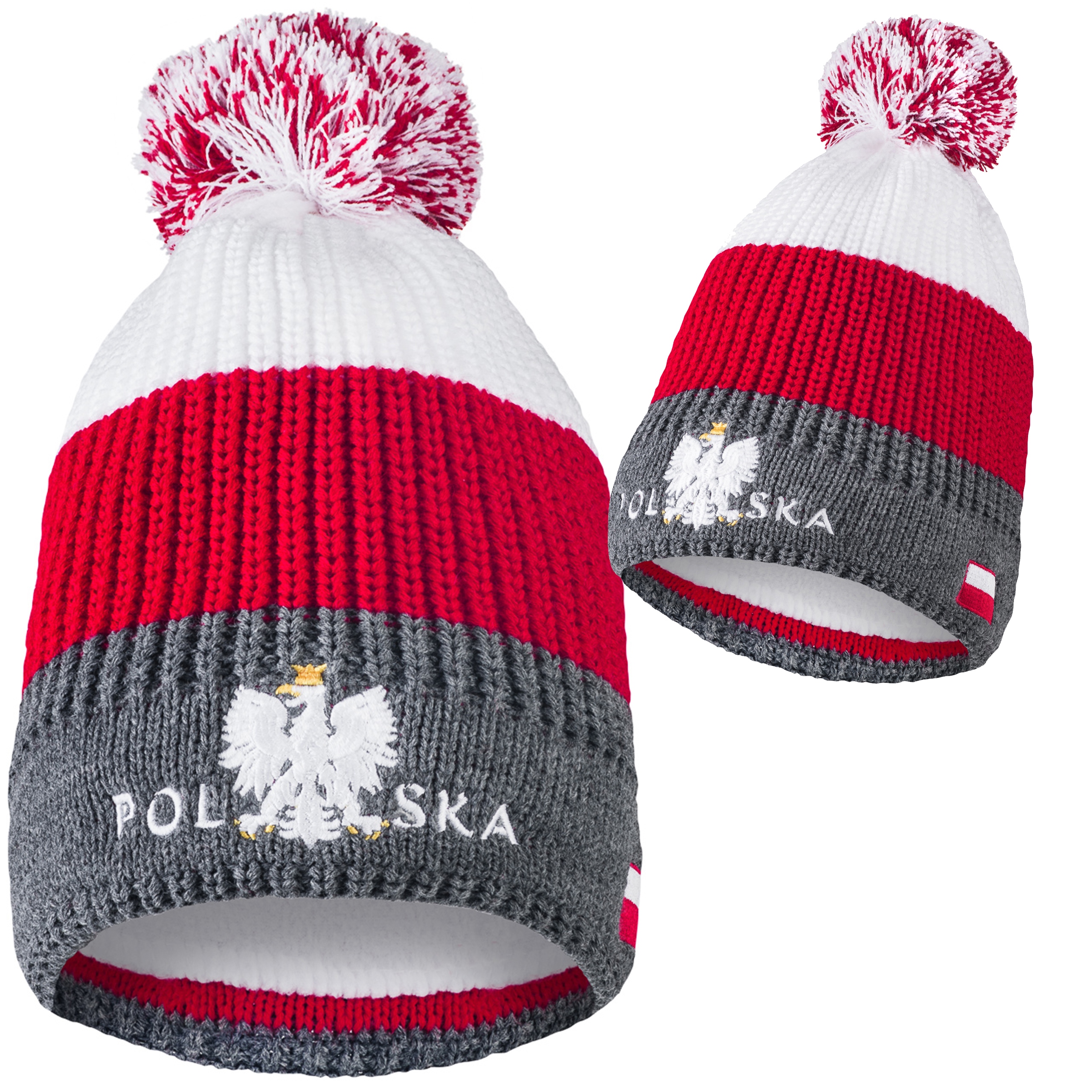

Czapka z pomponem Polski Kibic polar termoaktywny