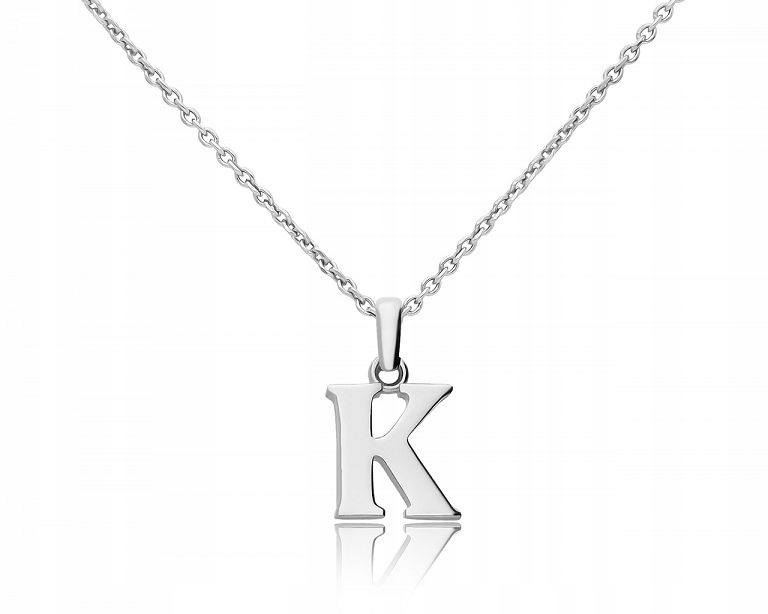 

Łańcuszek srebrny literka K damski naszyjnik 925
