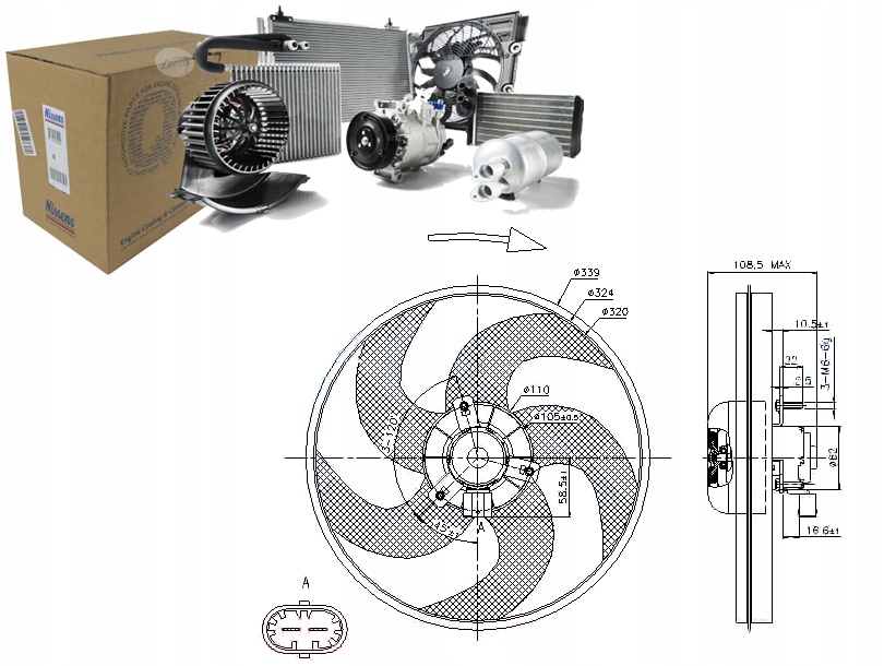 Ventilátor Chladiče Nissens 125383 125479 PE7522