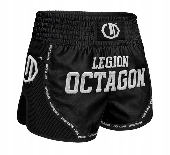 Spodenki Muay Thai Kickboxing Octagon Mesh Premium czarne L