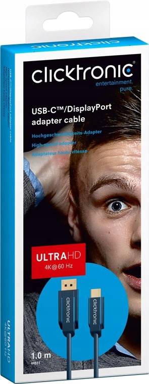 Kabel przewód USB-C / DisplayPort 1m Złącza DisplayPort - USB typ C