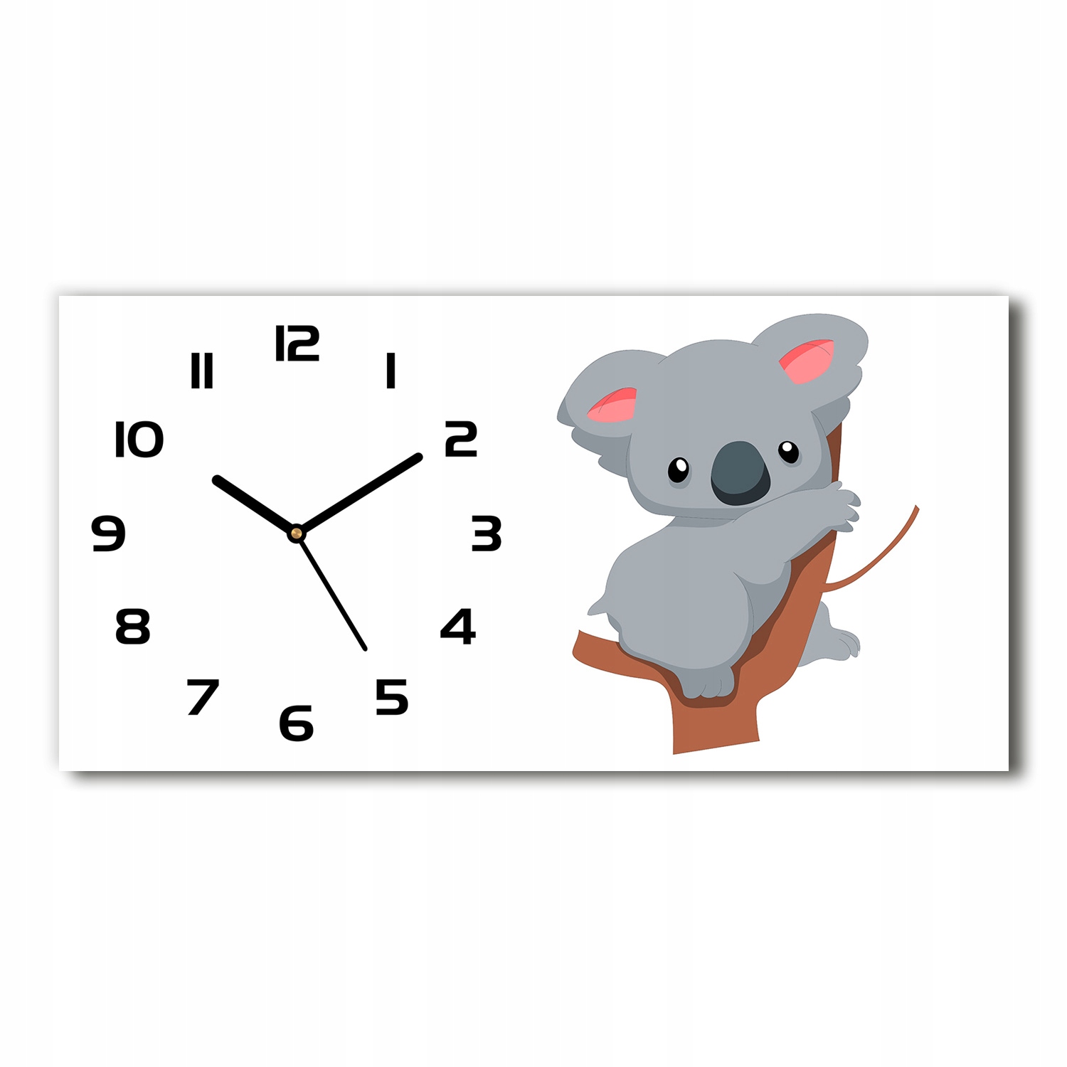 

Zegar ze szkła na ścianę Koala na drzewie 60x30 cm