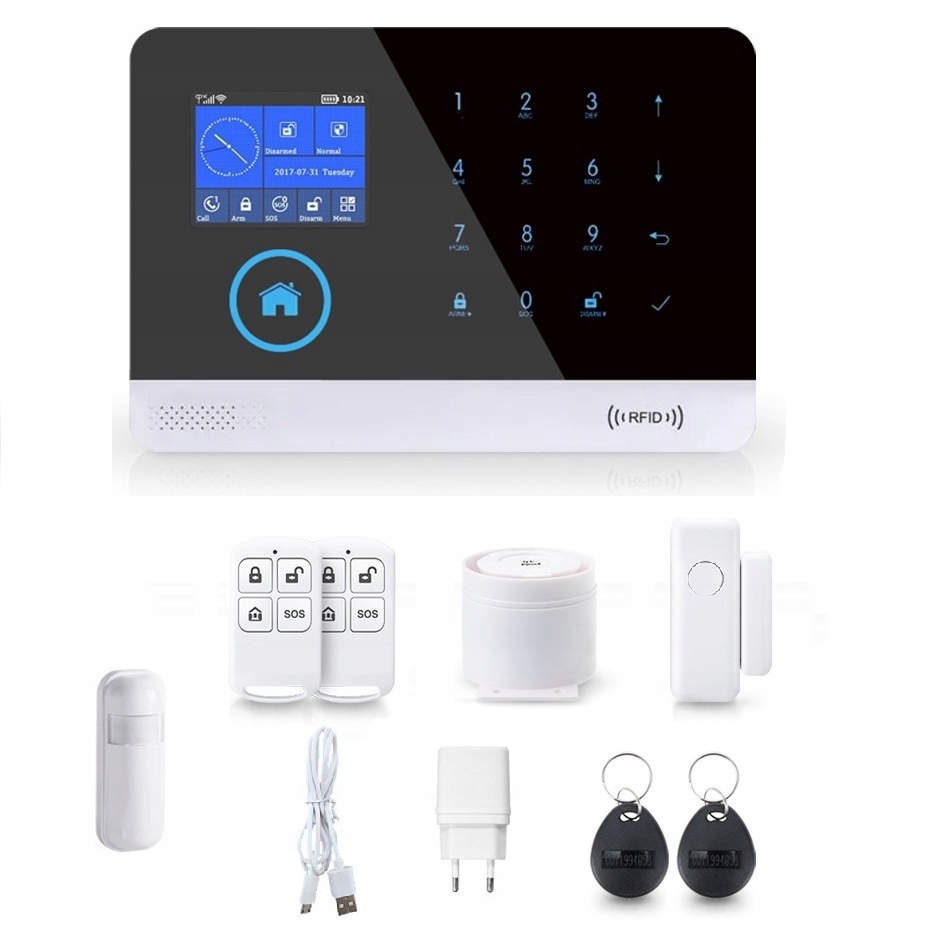 Bezdrôtová Alarmová Súprava s LCD 2.4" Gsm WiFi Tuya Smart V Poľštine