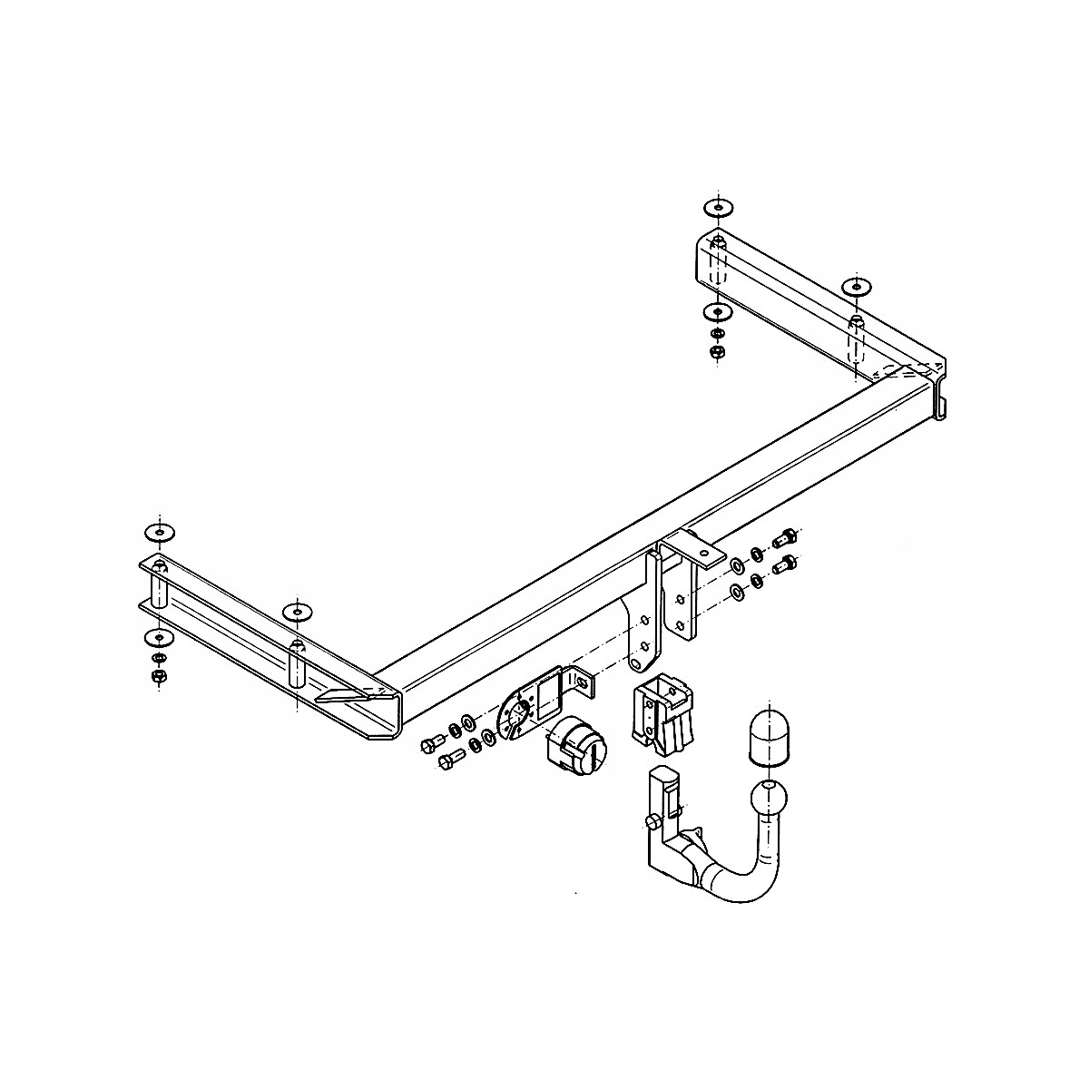 Hak holowniczy Wypinany Audi A6 C6 4F Sedan 04-11 MODUŁ 13 PIN GRATIS Nowy Producent Steinhof