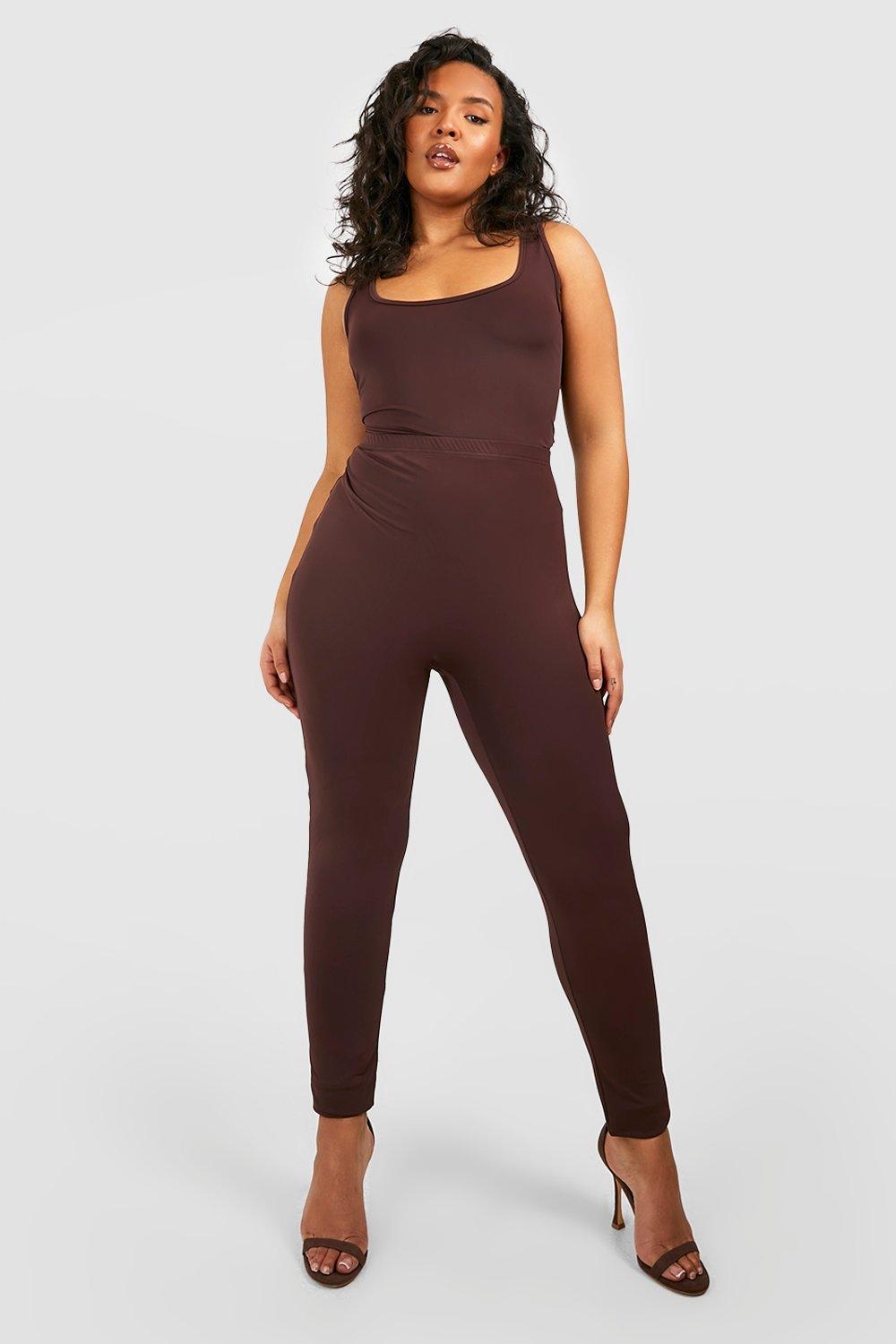2G0A41 P24 BOOHOO PLUS BRĄZOWE BODY BASIC SLINKY 5XL Rozmiar 5XL (50)
