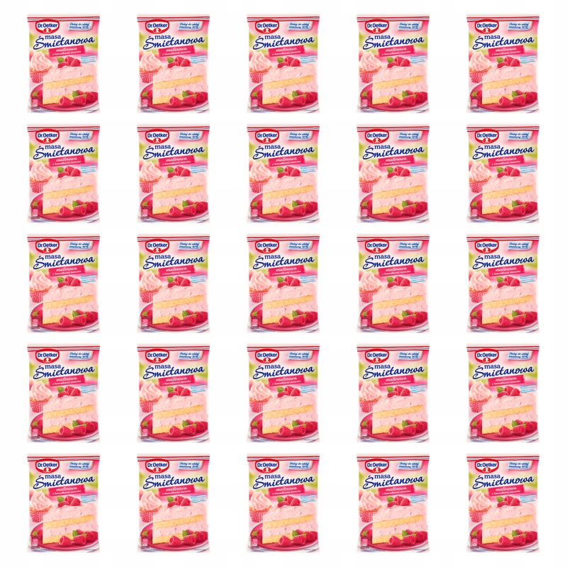 Dr. Oetker Masa śmietanowa o smaku malinowym 86 g X25