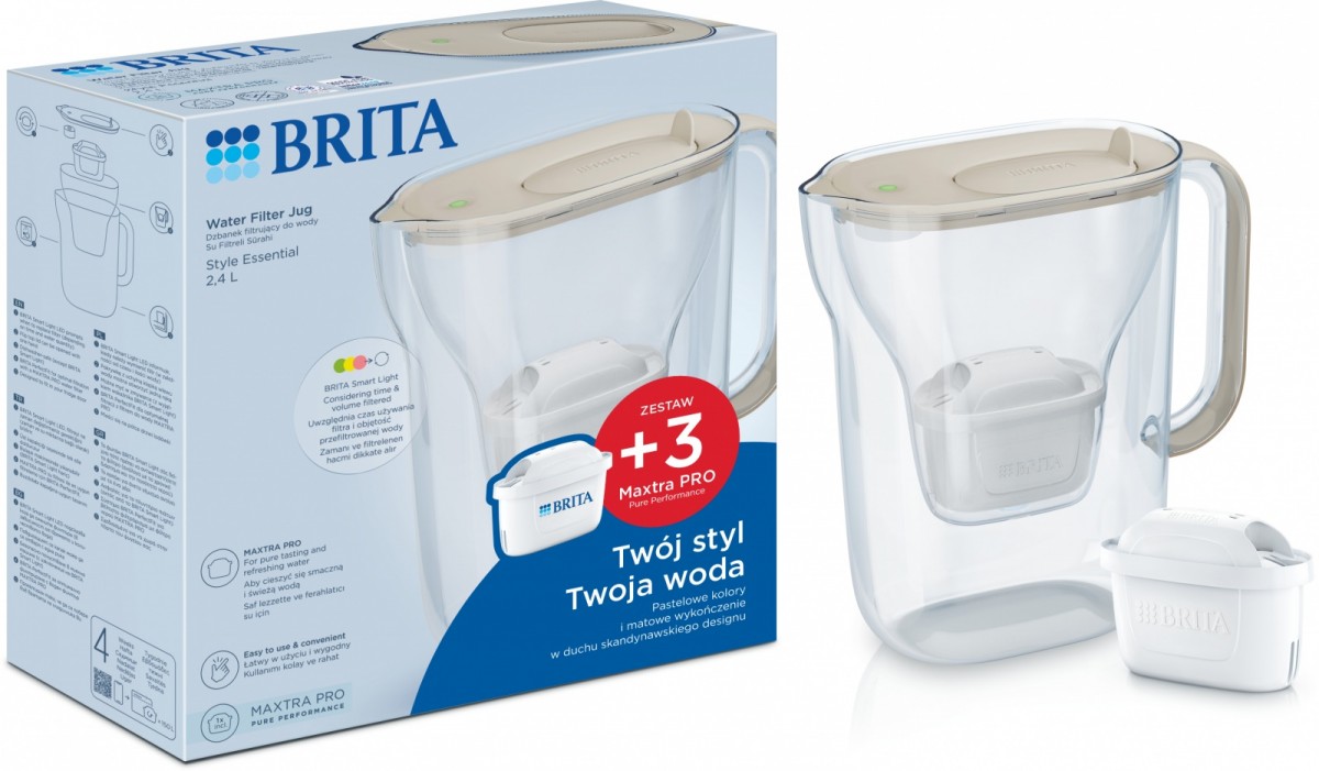 Brita Filtrační konvice Style Essential 2.4 l 3 náplně, písková