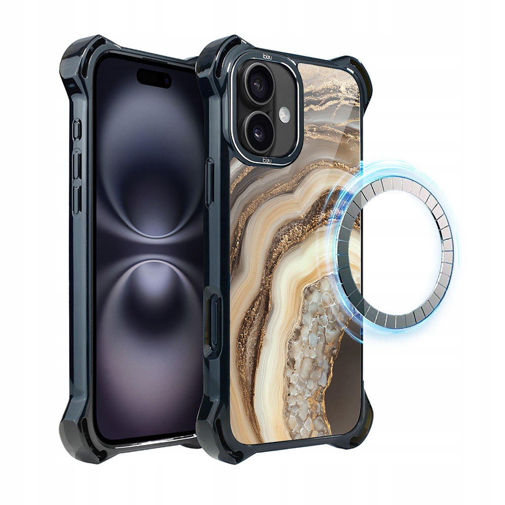 Pouzdro pro iPhone 16 Ibizu DropGuard Ultra s MagSafe, Medový achát