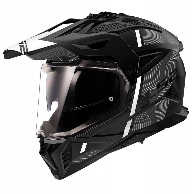 Motocyklová prilba LS2 Pioneer II Hill Matt Black Whte| Cross Enduro |MX702