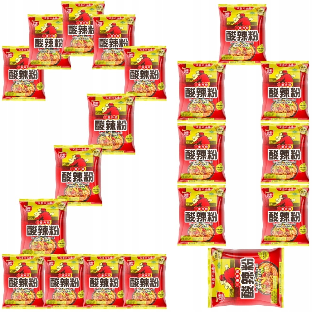 Levně 20 x Čínská instantní polévka na těstoviny Vermicelli Hot Sour 105 g Baijia