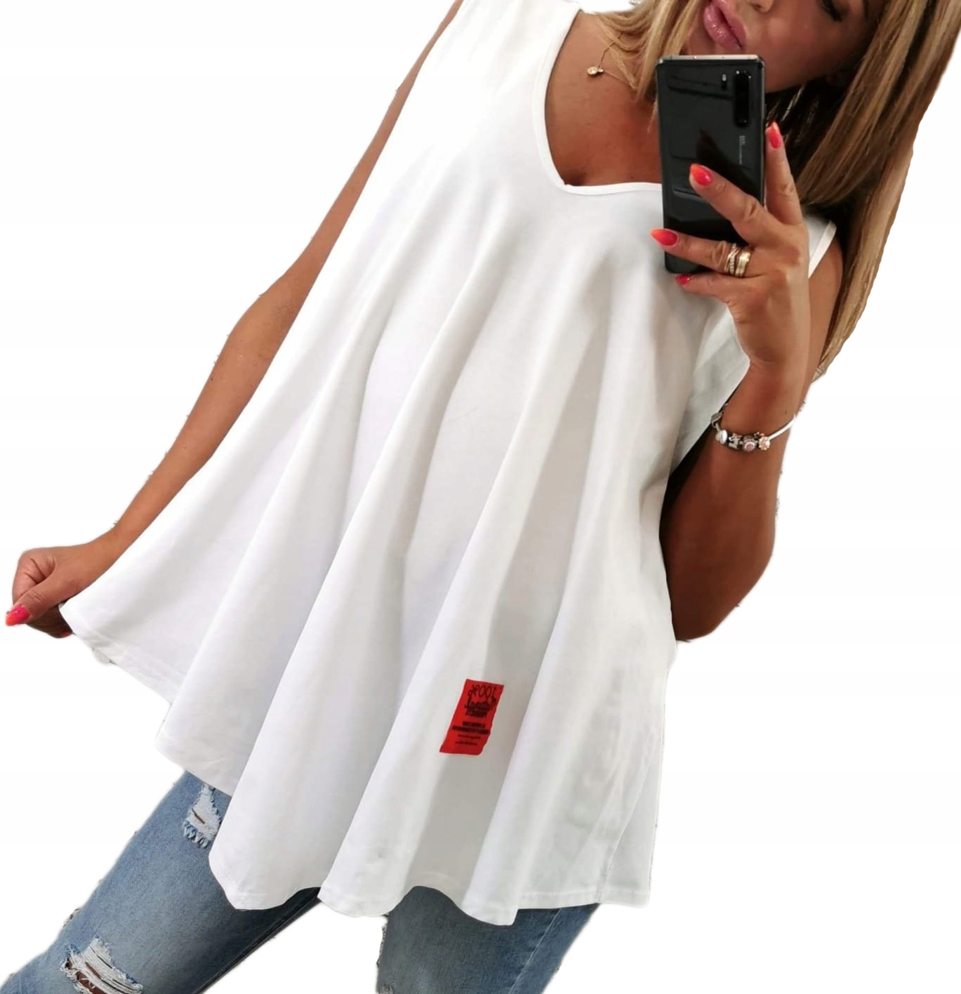 

Bawełniana Tunika Dekolt V-neck roz. 48